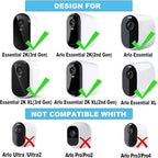 Solar Panel for Arlo Essential/XL Spotlight Cam (1st Gen), Essential 2K/2K XL (2nd Gen，3rd Gen), with 13FT Micro USB & Type-C Cables, 360° Adjustable Aluminum Mount, 2 Pack