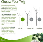 Mini Twigs Plant Support Stakes for Small Plants, Indoor & Outdoor Use, Gardening Supplies, Garden Accessories, Trellis & Ring Alternative, Made in USA - Moonstone, 10 Pack, 12" L