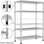 Xcity Storage Shelves, 4 Tier Heavy Duty Metal Shelving Unit, 1600 LBS Capacity Adjustable Steel Wire Shelf Organizer for Pantry, Kitchen, Garage, 14" D x 36" W x 54" H, Chrome