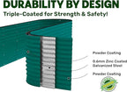 9-in-1 Galvanized Raised Garden Beds Outdoor // 8×2×2.5 ft Modular Planter for Gardening, Vegetables, Flowers // 32" Extra Tall Metal Raised Garden Bed (Dark Green) // Patented Design Planter Box