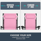 30” Wide Folding Zero Gravity Outdoor Recliner Patio Lounge