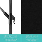 Best Choice Products 10ft Solar LED Offset Cantilever Hanging Market Patio Umbrella, 8 Sturdy Ribs, Easy Adjustment - Black
