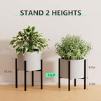 Urban Deco Adjustable Metal Plant Stand Outdoor & Indoor Planter With Stand Fits for 8-14 Inch Plant Holder Mid Century Modern Flower Stand Corner Outdoor Plant Stands for Patio (8-14inch 2PK)