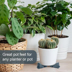 Kigeli 6 Pcs Resin Garden Pot Feet for Outdoor Planters 3 Inch Long 1.5 Inch Tall Flower Handmade Elevator Plant Feet Frost Proof Lifter for 14-20 in Pot(Blue Gray)