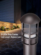 LEONLITE 8-Pack Low Voltage Landscape Lights Pathway, 3W 12V LED Path Lights, CRI90+, IP65 Waterproof Walkway Light, ETL Listed, Oil Rubbed Bronze Aluminum Housing, 3000K Warm White