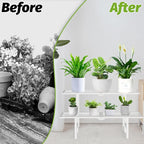 2 Tier Metal Plant Stand Outdoor Indoor, Separated Tiered Outdoor Folding Plant Shelf, Ladder Plant Stands Display Rack for Garden Window, 8.3/15.4'' Tall (White)