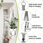 Hoteam 12 Pcs Macrame Plant Hangers Macrame Hanging Planters for Indoor Plants Handmade Boho Hanging Baskets Flower Pots Holder for Outdoor Home Wall Decor