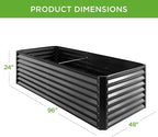 Best Choice Products 8x4x2ft Outdoor Metal Raised Garden Bed, Deep Root Planter Box for Vegetables, Herbs & Flowers, 478-Gallon Capacity, 100% Non Toxic Materials - Gray