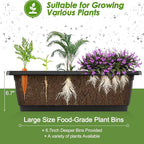 SEJOV 4FT Vertical Raised Garden Bed, 5-Tier Vertical Garden Planter with Drainage System, Larger Elevated Planter Box for Herb Vegetables Flowers Indoor Outdoor Planters (Black with Lockable Wheels)