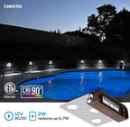LEONLITE 8-Pack Premium Series 4 Inch 2W LED Retaining Wall Lights Swivel, Hardscape Lighting Low Voltage, LED Landscape Lights, 12V Hardscape Paver Light, Outdoor Step Light, 5000K Daylight, ETL