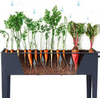 31.5" Tall Raised Garden Bed with Wheels, Extra 15.7" W Planter Box (400 lbs Loads) with Storage Shelf & Handle,Heavy Duty Metal Garden Planter for Vegetables, Herbs & Flowers, Patio & Balcony