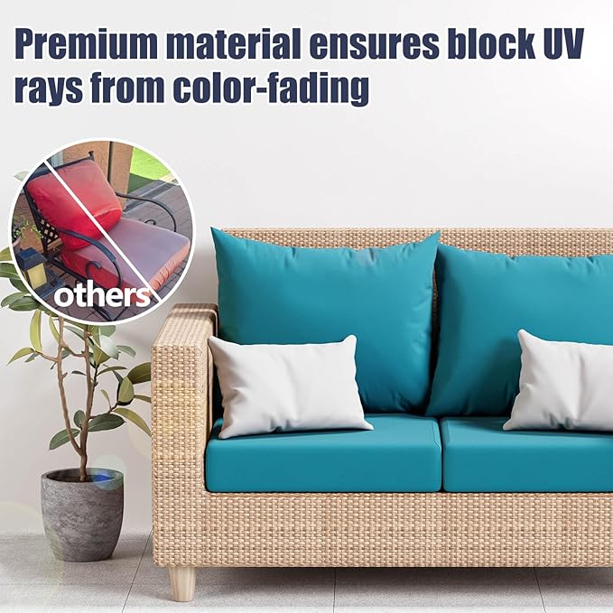 Cushion Covers Petrol-Blue Stretch-Fit 8 Pack, 19 Inch Square