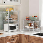Xcity Storage Shelves, 2 Tier Heavy Duty Metal Shelving Unit with Wheels, 700 LBS Capacity Adjustable Steel Wire Shelf Organizer for Pantry, Kitchen, Garage, 14" D x 24" W x 20" H, Chrome