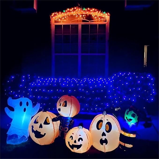 String Lights, 500 LED Blue Outdoor Waterproof with 165 ft Length