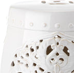 Safavieh Flora Glazed Ceramic Decorative Garden Stool, Antique White (ACS4527A)