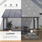 AECOJOY 12' x 8' Gazebo Outdoor Pergola for Patio, 8'x12' Hard Top Lean to Pergolas and Gazebos Clearance with Patio Roof Shelter, Large Wall-Mounted Heavy Duty Awnings for Decks, Backyard