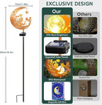 ZNYCYE Solar Lights Outdoor Decorative Moon Angel Solar Stake Lights Pathway Lights, Birthday Gifts for Women mom Grandma,Fairy Garden Decor Waterproof for Walkway, Yard, Lawn, Patio (Warm White)