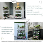 lumizone Foldable 4-Tier Plant Stand Indoor Outdoor Hanging Plant Shelf No Assembly Required Pot Placement Area With Wheels Sturdy Fall Prevention Storage Shelf Flower Pot Stand(4 Tier-Black)