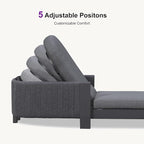 PURPLE LEAF 3-Piece Outdoor Chaise Lounge Set with Market Umbrella Adjustable Sunbathing Daybed for Pool, Garden and Backyard Moon Basalt
