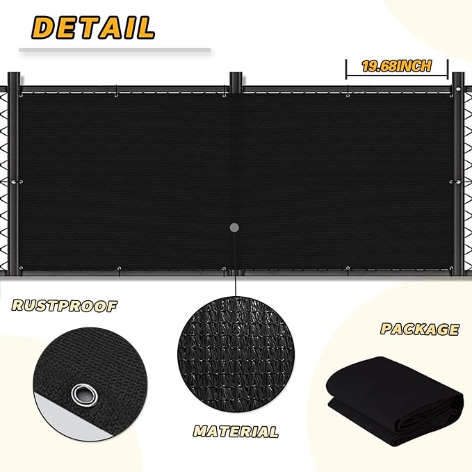 LOVE STORY Balcony Privacy Screen, 3'x7' Deck Shield Screen Fence Cover,UV Protection and Weather-Resistant,3 FT Height for Deck, Patio, Backyard, Outdoor Pool, Porch, Railing, Black