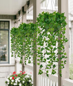 Hollyone 2pcs Artificial Hanging Plants 31" Fake Ivy Vine Faux Ivy Leaves Hanging Plant Greenery for Wall House Room Patio Indoor Outdoor Home Shelf Office Wedding Decor