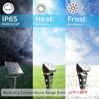 Solar Spot Lights Outdoor Waterproof IP65 Landscape Spotlights with Metal Stake Total 84ft Cable 6-in-1 Warm White Auto On/Off Dusk to Dawn Uplights for Trees Garden Yard Landscape Downlight