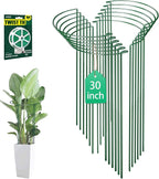 Plant Support Stakes, 30 Inch Half Round Green Iron, 12 Pack