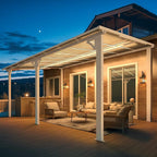 AECOJOY 16' x 10' Gazebo White Outdoor Pergola for Patio, Large Wall-Mounted Hard Top 10x16 Lean to Metal Gazebo Shelter Pergolas and Gazebos Clearance with Patio Roof, Heavy Duty Awnings for Backyard