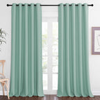 NICETOWN Sliding Door Window Treatment Blackout Patio Door Curtain Panels, Privacy Thermal Drapes for Bedroom Living Room Department with Grommet Top (Aqua Blue, W66 x L110)