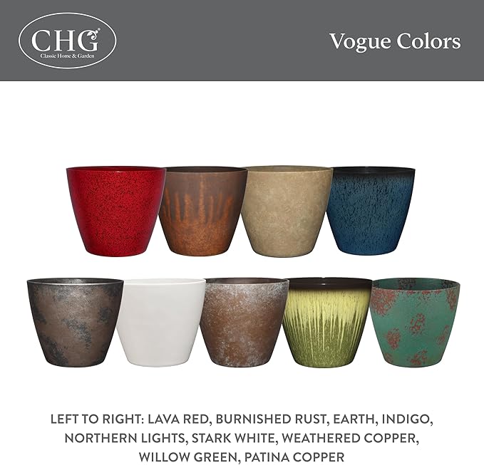 Classic Home and Garden Premiere Collection Planter, Vogue 8", Earth