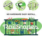 Railscapes Floating Railing Plant Clip for 1/2" - 3/4” Narrow Spindles, 3-Pack