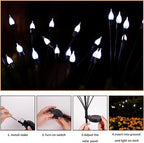 2 Pack Each 8 LEDs Solar Garden Lights Waterproof Outdoor Landscape Path Firefly Lights Single Spike Bulb Swaying Light Cold White