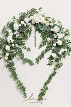 Artificial Flower Garland 6.5 Ft Sage and White Silk Arch Swag