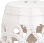 Safavieh Castle Gardens Collection Imperial Vine Antique White Glazed Ceramic Garden Stool