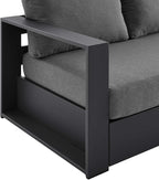 Modway Tahoe Aluminum Outdoor Patio Sofa in Gray Charcoal