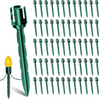 60 Pcs 5 Inch Christmas Light Stakes Universal Yard Lawn Holiday Light Stakes for C7 C9 String Lights Holders on Yards, Pathways (Green)