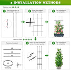 2 Pack Garden Trellis, 2 in 1 Plant Cages & Supports for Vines Crop, Potted/Climbing Plants Indoor Outdoor, Plant Stake for Flower, Vegetable, Tomato, Pot Trellis