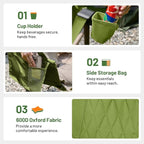 TIMBER RIDGE Hammock Camping Chair with Adjustable Backrest, Heavy Duty Folding Hammock Chair Supports 300lbs, Portable Hammock Chair for Camping, Travelling and Patio, Green