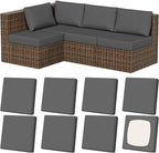 Cushion Covers 8 Pack in Medium Grey, Stretch Fit and Washable