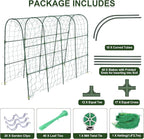 iGreely Cucumber Trellis for Raised Bed, U-Shape Garden Arch Metal Support for Climbing Plants, Metal Arch Vegetables Trellis, Plant Support for Vine (Green, 69.3" L×30" W×47.2" H)