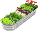 GADI 67-Inch Galvanized Raised Garden Bed, Metal Planter Box for Vegetables and Flowers, Large Outdoor Gardening Kit, Easy DIY Assembly, Weather-Resistant & Rust-Proof