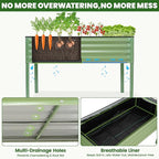 G GOOD GAIN Elevated Raised Garden Bed 2' x 4'- Galvanized Metal Planter Boxes with Legs, Outdoor Planters for Backyard/Patio/Balcony, with Drainage Holes for Vegetables, Flowers, Herbs, Green