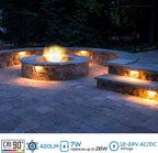 LEONLITE 8-Pack Premium Series 5CCT 12 Inch Hardscape Lighting Low Voltage LED Swivel, 2200K/2700K/3000K/4000K/5000K Selectable, Retaining Wall Light, 12V Paver Light, 7W Outdoor Step Light, ETL