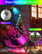 Zyan Solar Color Changing RGB Spotlights with Remote, Separate Monocrystalline Panels & USB-C Powered 18000mAh Auto On Off, Outdoor IP65 Waterproof, for Patio Yard Garden Pathway (12 Pack)