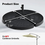 Tangkula 4 Pieces 185lbs Cantilever Offset Patio Umbrella Base, Water & Sand Filled Heavy Duty Outdoor Umbrella Stand, Fan-Shaped Umbrella Base Weights Plate Set with Easy to Fill Spouts
