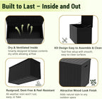 TARKARI 100 Gallon Lockable Resin Deck Box, Waterproof & UV-Resistant Outdoor Storage Box for Outdoor Cushion Storage, Garden Tools & Pool Accessories Storage, Black