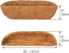 2pcs Trough Coco Liner 36 inch Wall Planter Replaceable Coco Liner for Window Box, Fence Flower Baskets