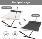 SUNCREAT Hammocks for Outside with Stand, Extra Large 2 Person Hammock with Stand, Dark Gray Drops
