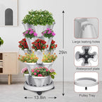 Vertical Strawberry Planter-5 Tier Stackable Herb Tower Planters Stacking Garden Planters Pot Outdoor with Tools Removable Wheels for Growing Flowers, Vegetables and Succulents