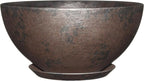 Classic Home and Garden Rosie Modern Planter w/Drainage - Contemporary Planter Bowls - Shallow Round Vases for Small Plants - Versatile Indoor & Outdoor Pots (10” Northern Lights)